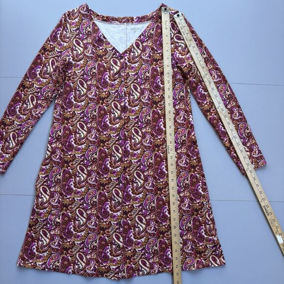 Garnet Hill Phoebe Button Front Knit Dress Size Medium Multicolor Jersey Pockets - Picture 6 of 13